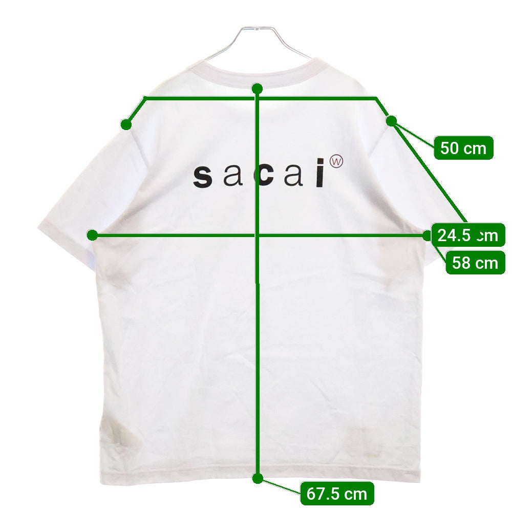 Sacai(サカイ) 25SS ×WTAPS Print T-Shirt 25-0928S Print ×ダブルタップス プリント半袖Tシャツ ホワイト