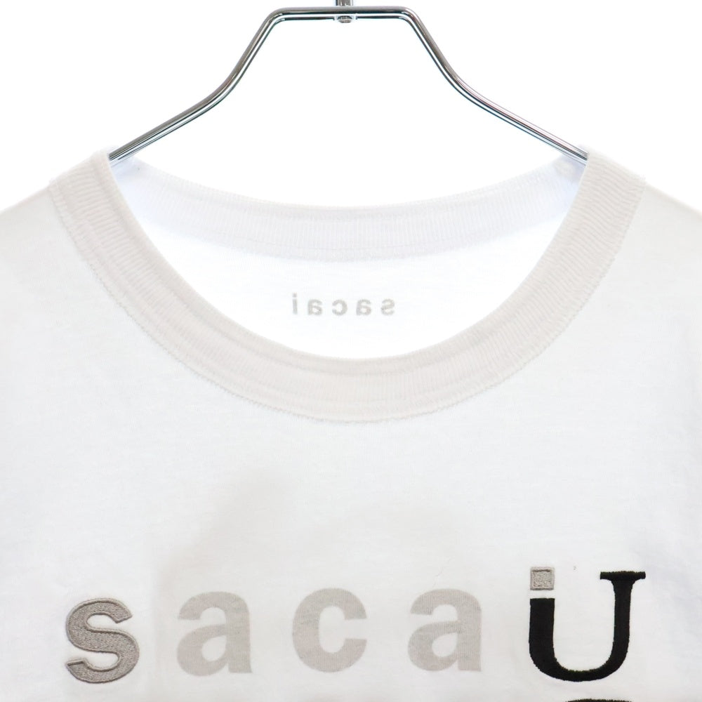 Sacai(サカイ) 24SS ×BUNNEY ×EUG Print T-Shirt 24-0903S ロゴ刺繍 プリント半袖Tシャツ ホワイト