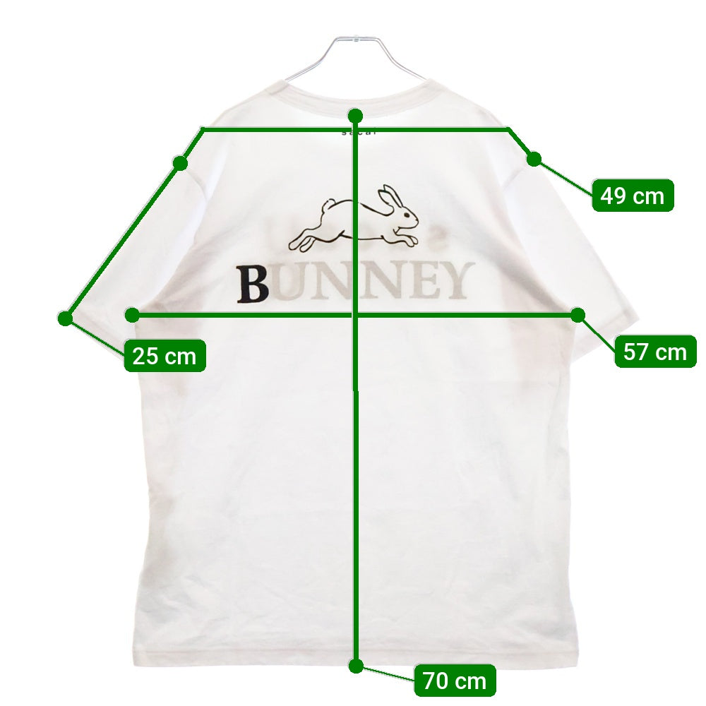 Sacai(サカイ) 24SS ×BUNNEY ×EUG Print T-Shirt 24-0903S ロゴ刺繍 プリント半袖Tシャツ ホワイト