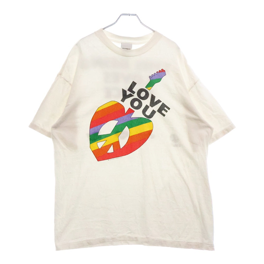 READY MADE(レディメイド) 24SS T SHIRT PEACE RE-CO-WH-00-00-274 ピースプリント半袖Tシャツ ホワイト