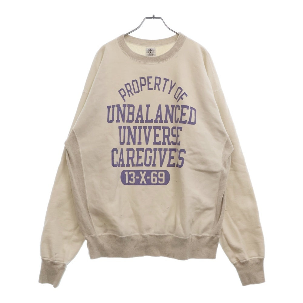 SAINT MICHAEL(セントマイケル) 22SS SWEAT SHIRT COLLEGE SM-S22-0000-039 ヴィンテージ加工スウェットトレーナー グレー
