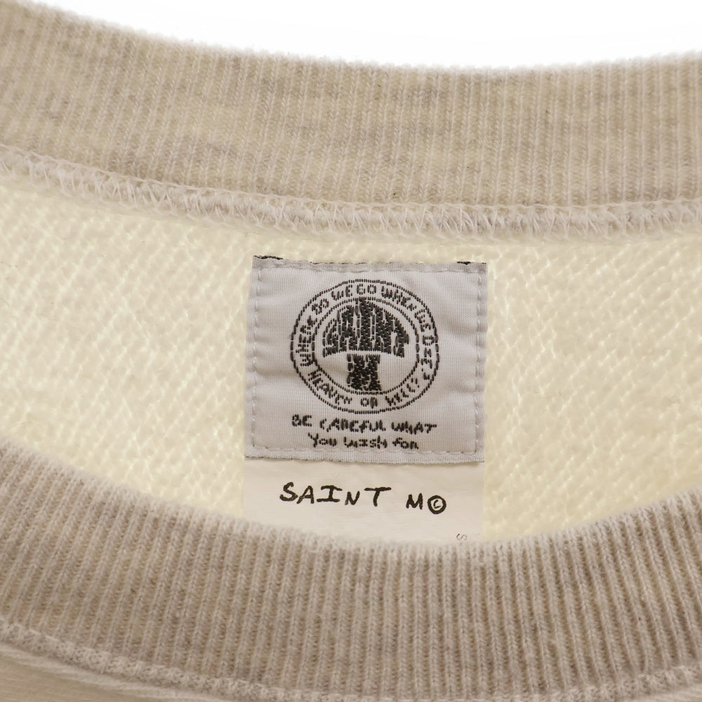 SAINT MICHAEL(セントマイケル) 22SS SWEAT SHIRT COLLEGE SM-S22-0000-039 ヴィンテージ加工スウェットトレーナー グレー