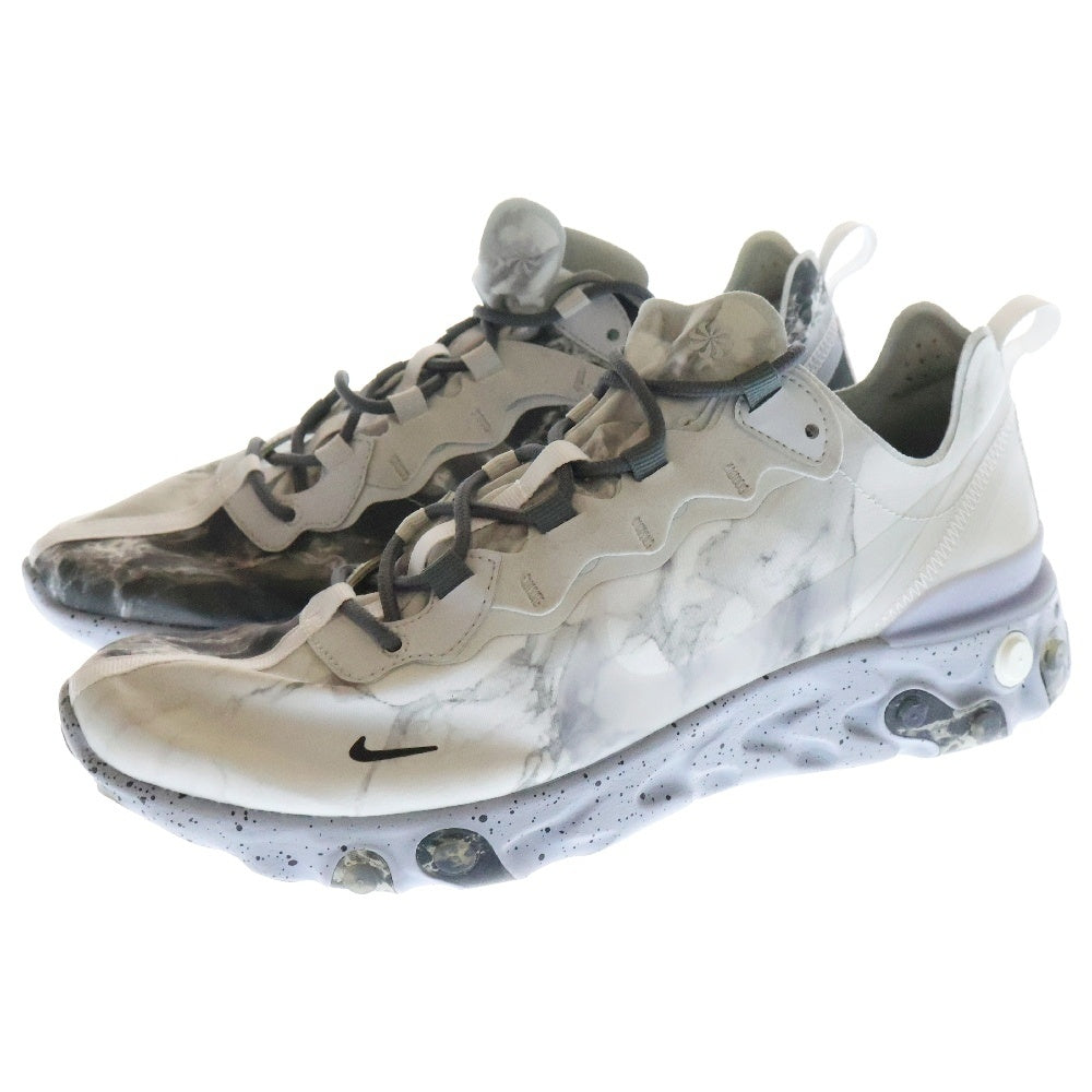 NIKE(ナイキ) ×KENDRICK LAMAR REACT ELEMENT 55 PURE PLATINUM CJ3312-001 ケンドリック ラマー リアクトエレメント55 ピュアプラチナ ローカットスニーカー US10/28.0cm