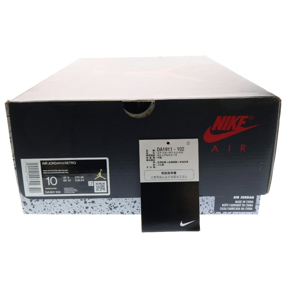 NIKE(ナイキ) AIR JORDAN 5 RETRO FIRE RED DA1911-102 エアジョーダン5 ファイアレッド ハイカットスニーカー ホワイト/レッド US10/28.0cm