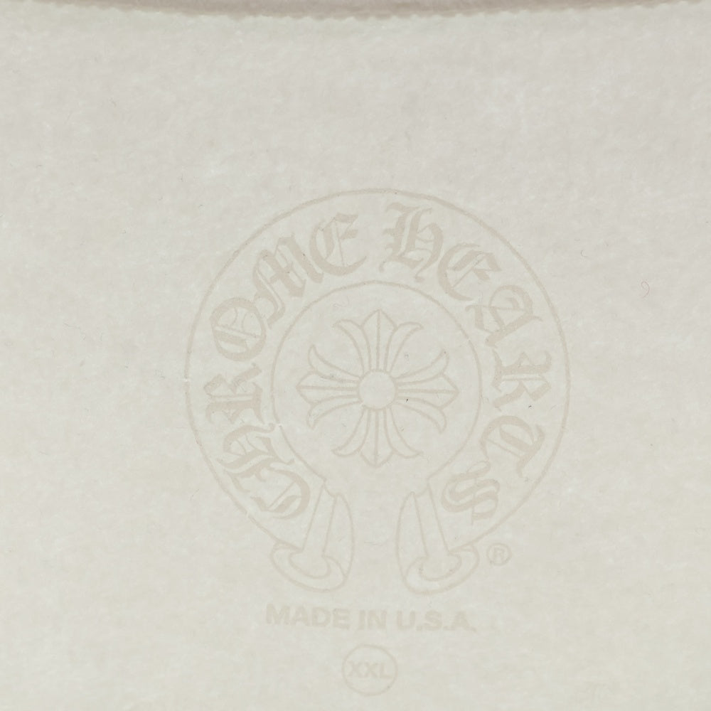 CHROME HEARTS(クロムハーツ) Horseshoe Crewneck Sweatshirt ホースシュープリント 袖フローラル クルーネックスウェットトレーナー ホワイト