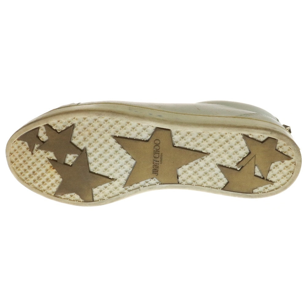 JIMMY CHOO(ジミーチュウ) スタースタッズ レザーローカットスニーカー ホワイト レディース