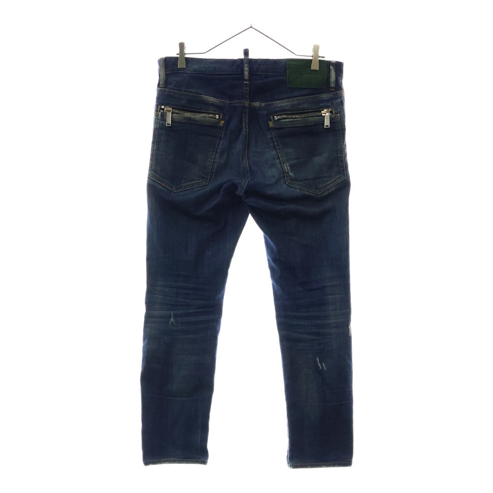 DSQUARED2(ディースクエアード) SLASH LIGHT COOL GUY JEAN S74LB0418 S30342 ボタンフライ ダメージ デニム スキニーパンツ インディゴ