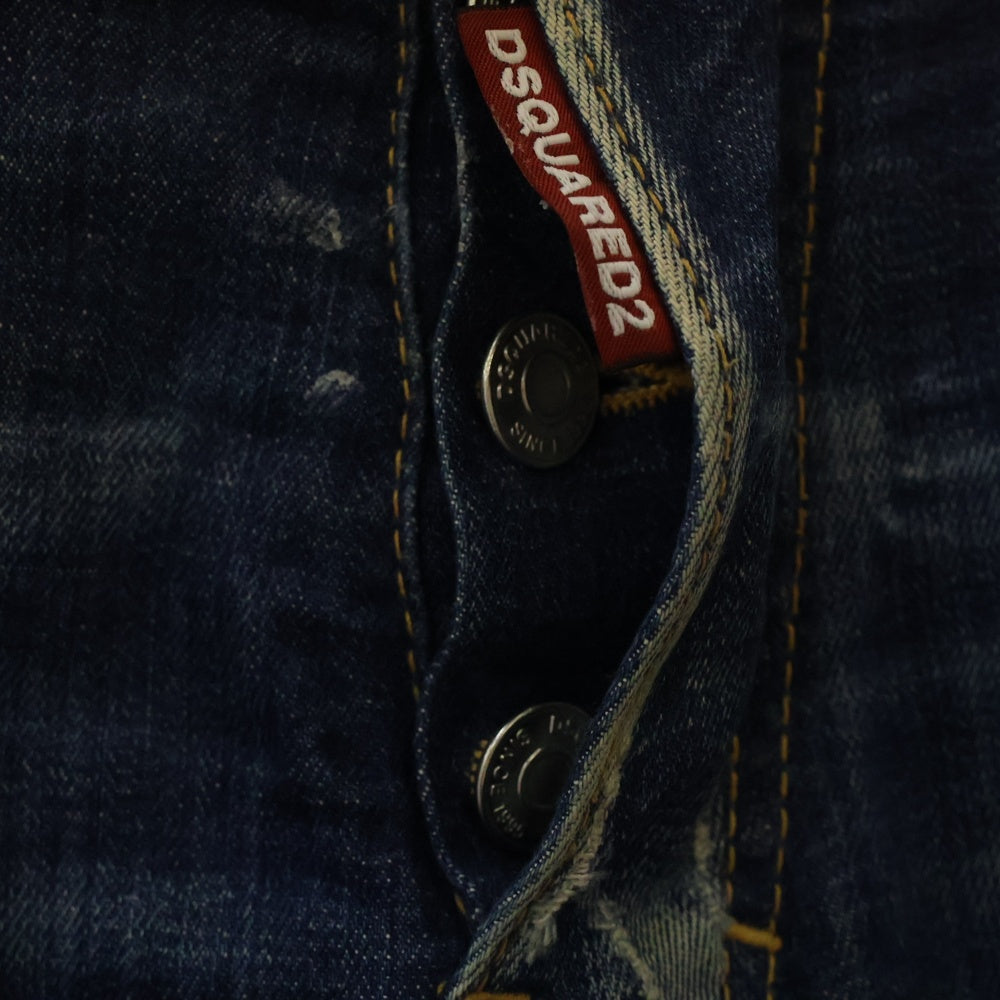 DSQUARED2(ディースクエアード) SLASH LIGHT COOL GUY JEAN S74LB0418 S30342 ボタンフライ ダメージ デニム スキニーパンツ インディゴ