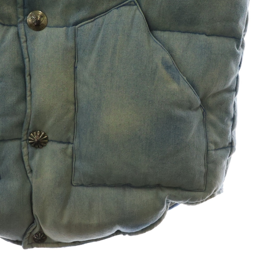 RON HERMAN(ロンハーマン) DENIM DOWN VEST 2420400092 コンチョボタン デニム ダウンベスト インディゴ