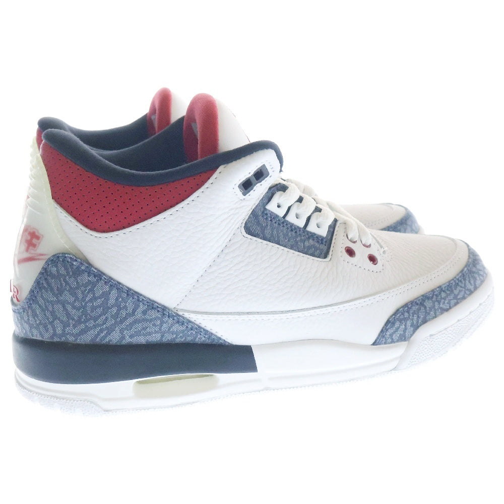 NIKE(ナイキ) AIR JORDAN 3 RETRO SE-T GS Fire Red Denim DB4169-100 エアジョーダン 3 レトロ ファイヤーレッド デニム ハイカットスニーカー ホワイト US6Y/24.0cm