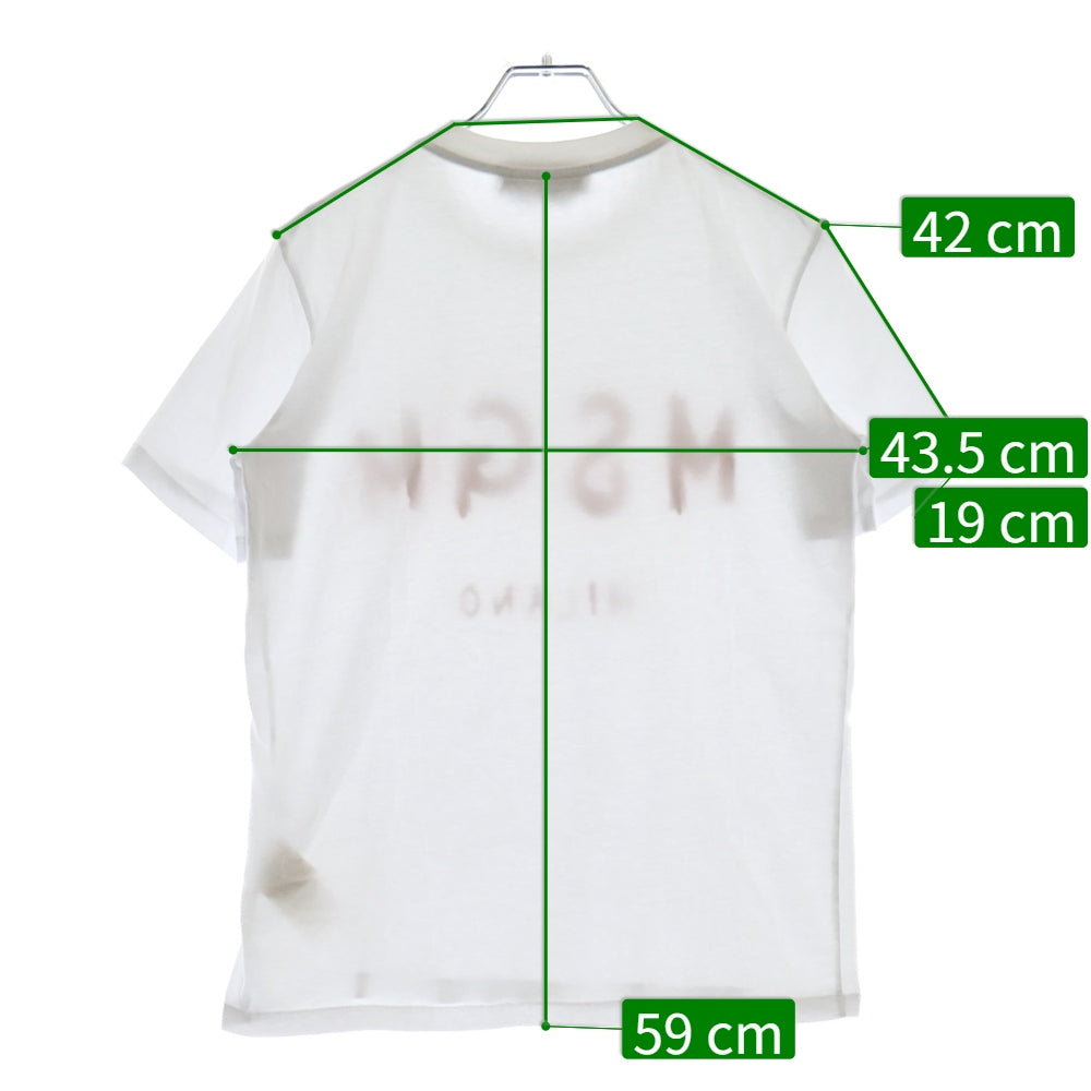 MSGM(エムエスジーエム) ブラッシュロゴ 半袖Tシャツ 3241MDM510 ホワイト