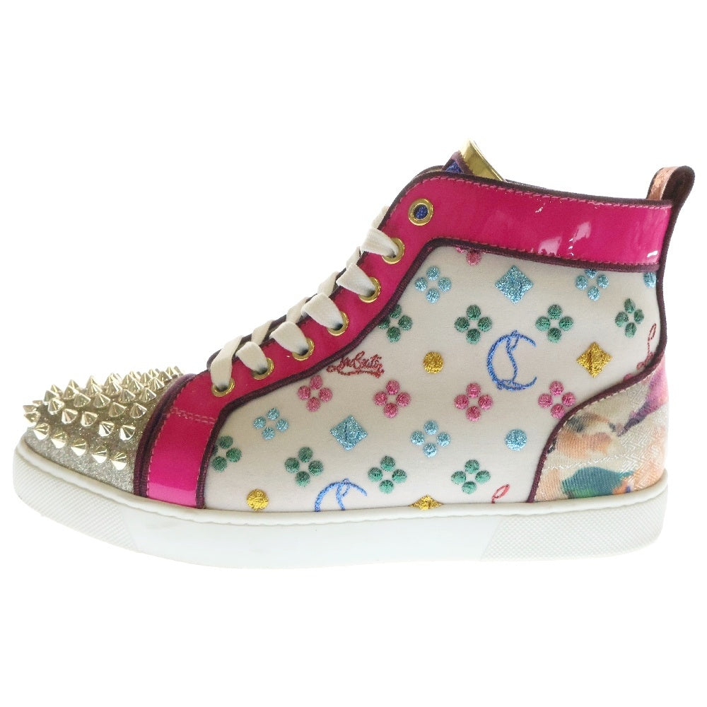 CHRISTIAN LOUBOUTIN(クリスチャンルブタン) Flat Spikes 3190591 CMA3 フラットスパイク スタッズラメハイカットスニーカー マルチ