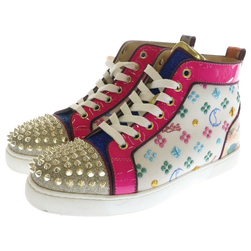 CHRISTIAN LOUBOUTIN(クリスチャンルブタン) Flat Spikes 3190591 CMA3 フラットスパイク スタッズラメハイカットスニーカー マルチ