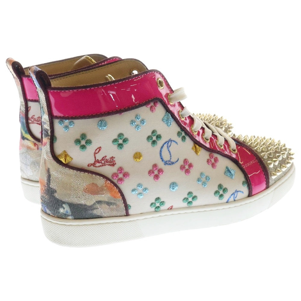 CHRISTIAN LOUBOUTIN(クリスチャンルブタン) Flat Spikes 3190591 CMA3 フラットスパイク スタッズラメハイカットスニーカー マルチ