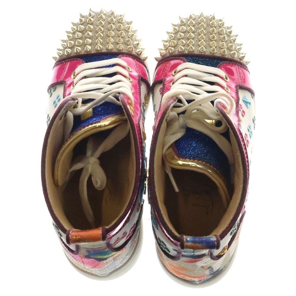 CHRISTIAN LOUBOUTIN(クリスチャンルブタン) Flat Spikes 3190591 CMA3 フラットスパイク スタッズラメハイカットスニーカー マルチ