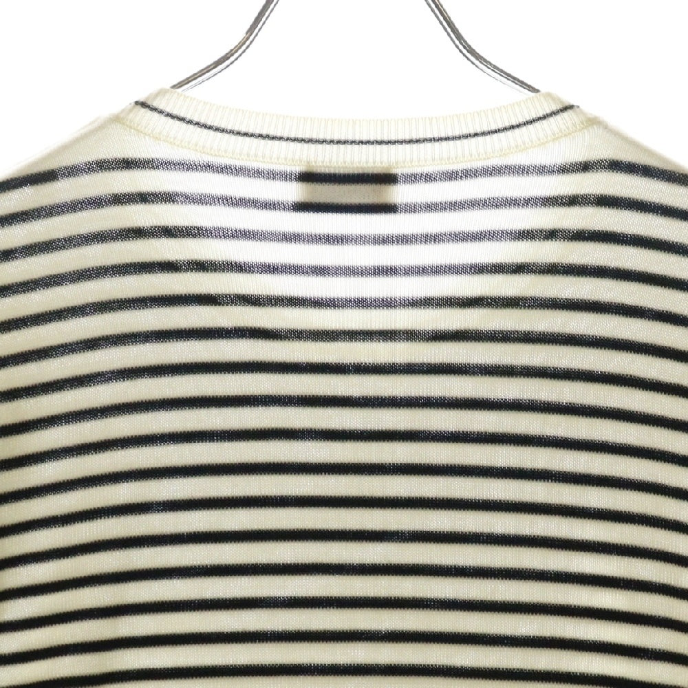 MONCLER(モンクレール) GIROCOLLO TRICOT H10939C00010 M1594 ボーダーニットセーター ホワイト/ブラック