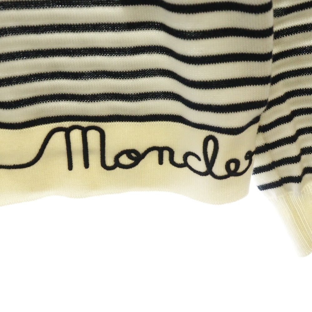 MONCLER(モンクレール) GIROCOLLO TRICOT H10939C00010 M1594 ボーダーニットセーター ホワイト/ブラック