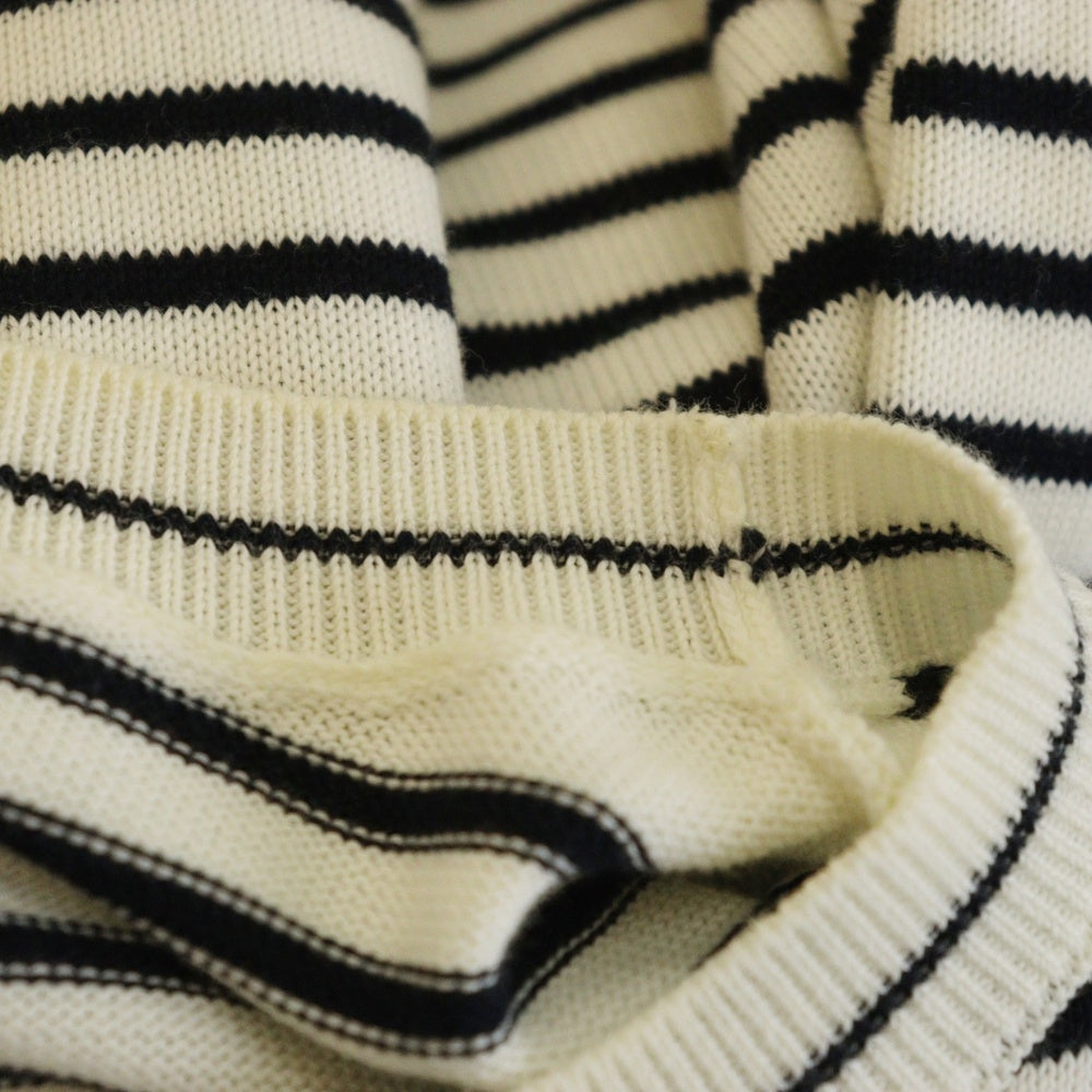 MONCLER(モンクレール) GIROCOLLO TRICOT H10939C00010 M1594 ボーダーニットセーター ホワイト/ブラック