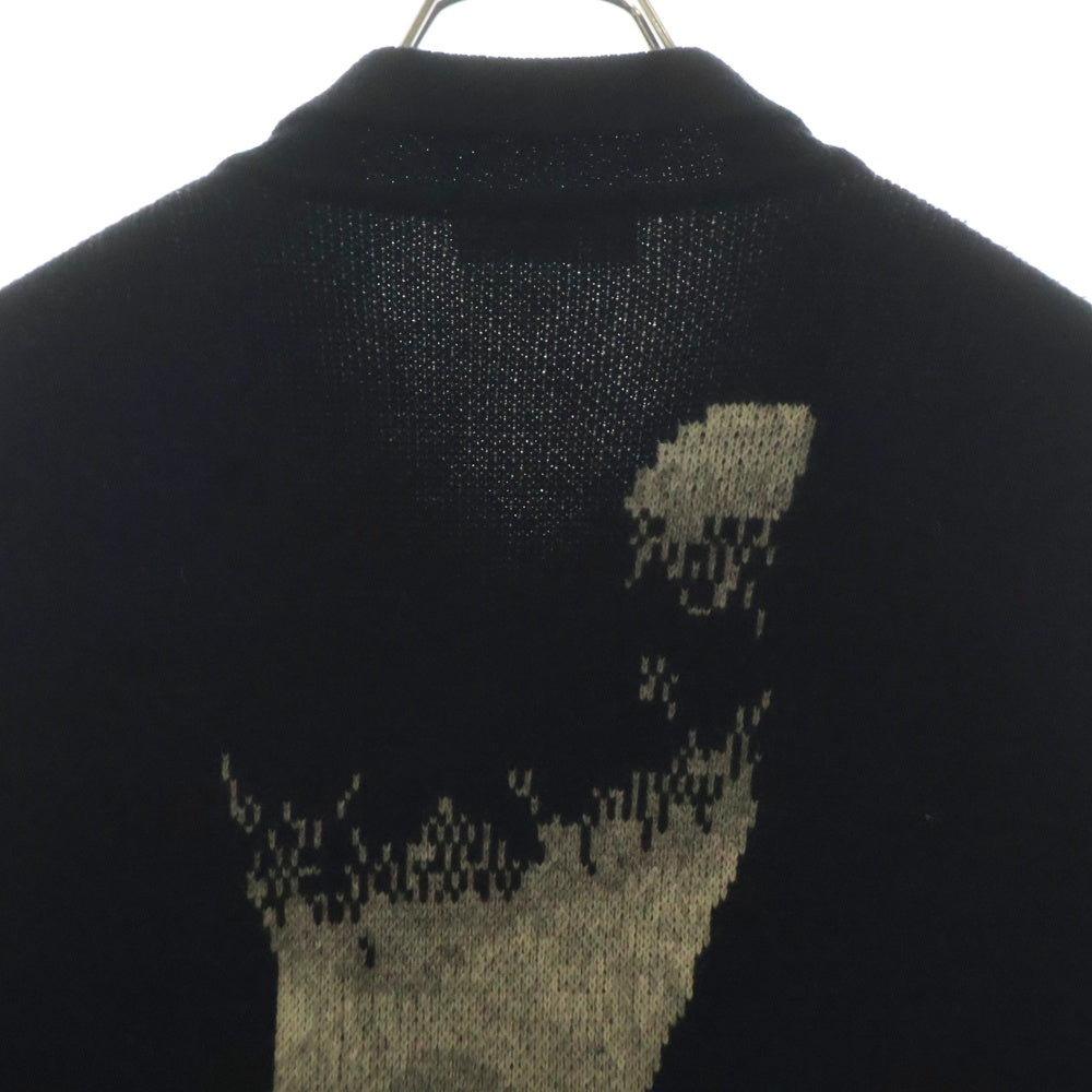 Yohji Yamamoto POUR HOMME(ヨウジヤマモト プールオム) 16AW ×サイボーグ009 ウール ロングニットコート ブラック HD-K51-161