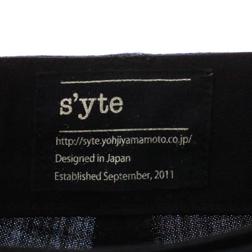 s'yte(サイト) ウール混 ワイド スラックス トラウザーパンツ ブラック UD-P40-132