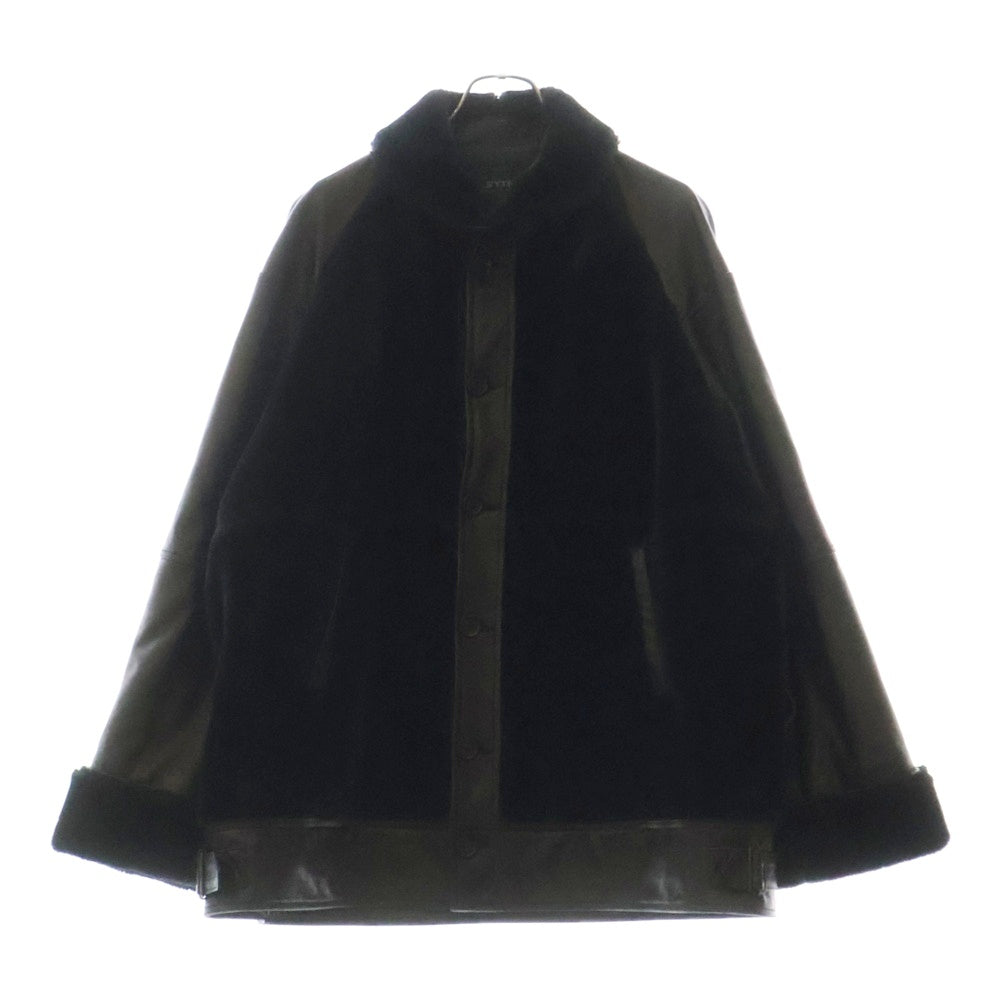 s'yte(サイト) Sheepskin Shawl Collar Grizrry Jacket UV-Y03-700 シープスキン ショールカラー グリズリージャケット ブラック