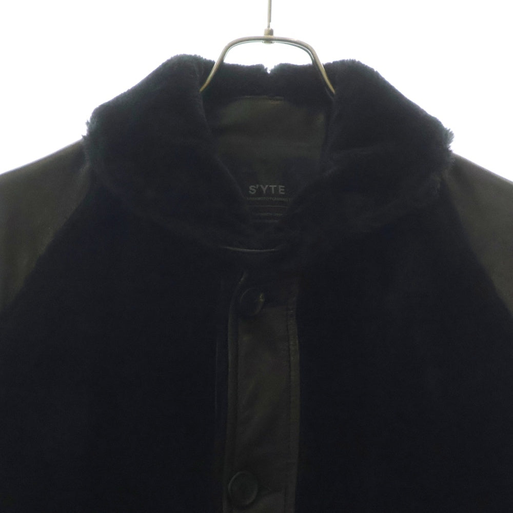 s'yte(サイト) Sheepskin Shawl Collar Grizrry Jacket UV-Y03-700 シープスキン ショールカラー グリズリージャケット ブラック