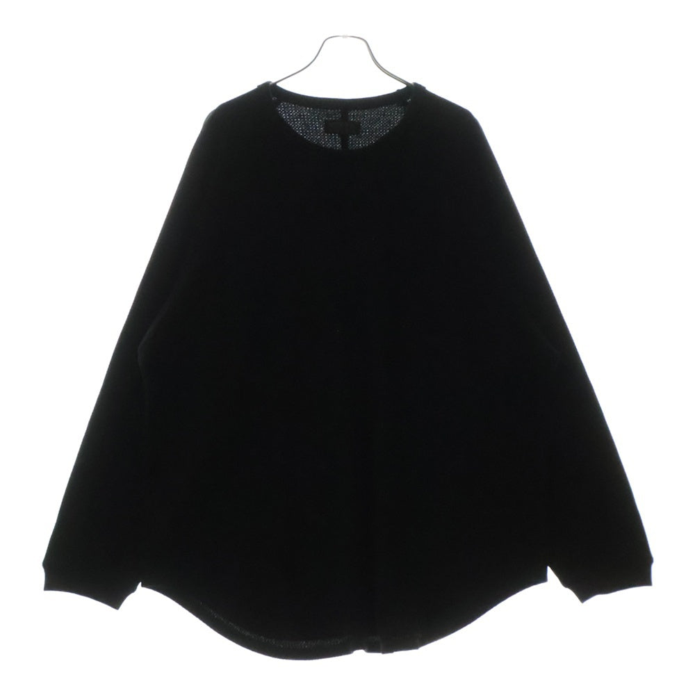 s'yte(サイト) オーバーサイズ ワッフル サーマル クルーネック長袖Tシャツ カットソー ブラック UU-T04-920