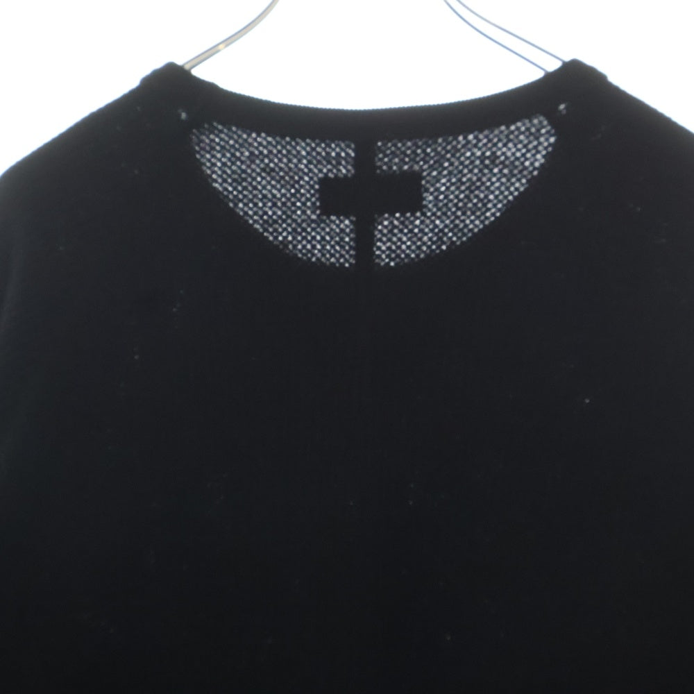 s'yte(サイト) オーバーサイズ ワッフル サーマル クルーネック長袖Tシャツ カットソー ブラック UU-T04-920