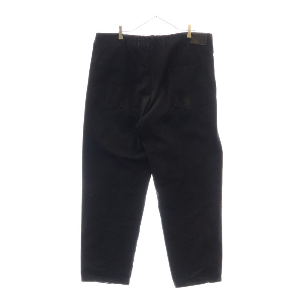 Yohji Yamamoto POUR HOMME(ヨウジヤマモト プールオム) 17SS リペア加工 テーパード ワイドデニムヒモパンツ ブラック HD-P10-033