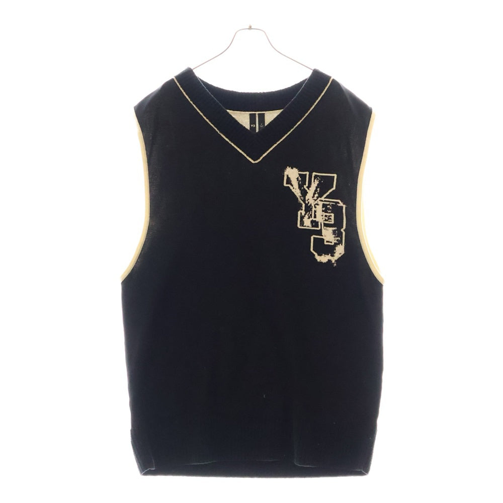 Y-3(ワイスリー) LOGO KNIT VEST IL4619 Vネック ロゴ ニットベスト ブラック