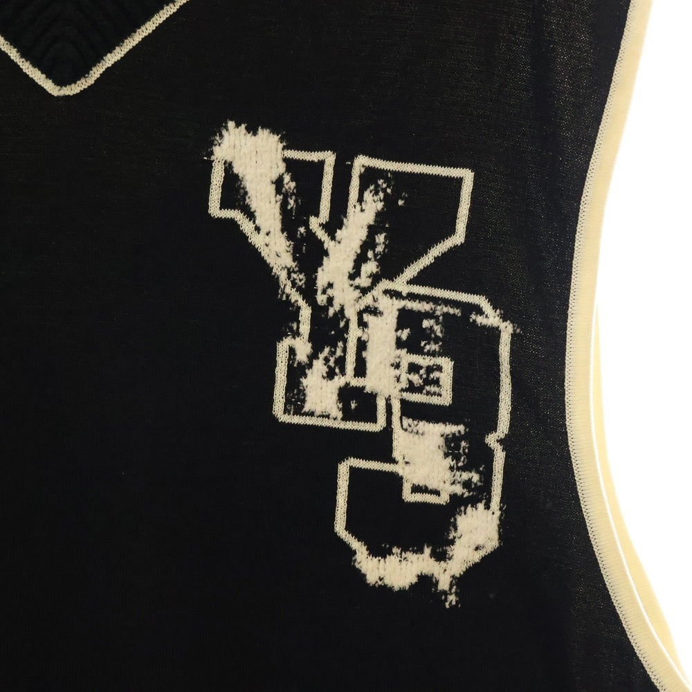 Y-3(ワイスリー) LOGO KNIT VEST IL4619 Vネック ロゴ ニットベスト ブラック