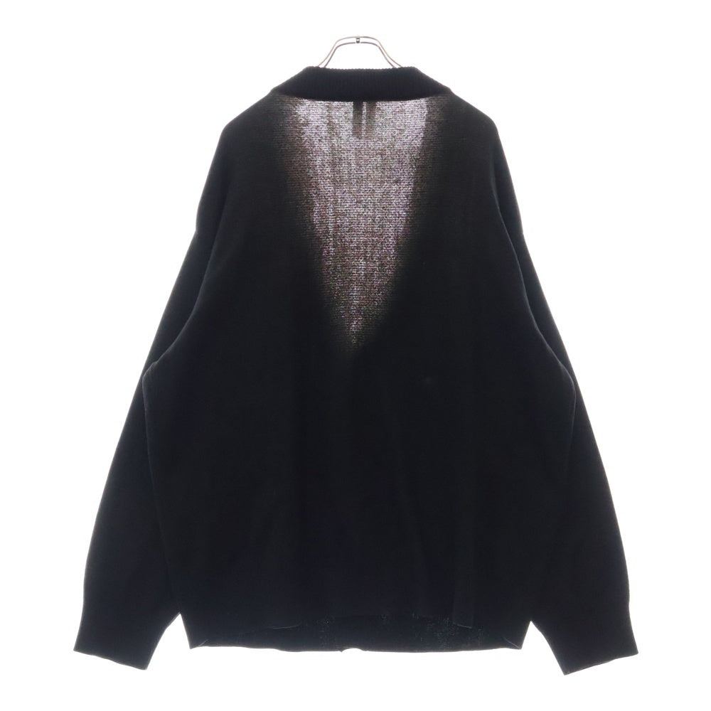 Y-3(ワイスリー) LOGO KNIT LOOSE FIT CARDIGAN H44809 Vネック ロゴ ニットカーディガン ブラック