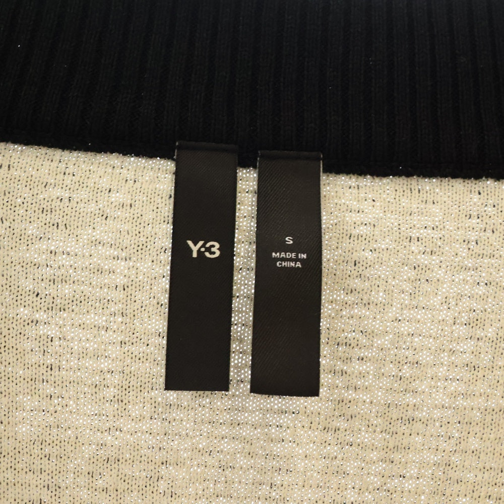 Y-3(ワイスリー) LOGO KNIT LOOSE FIT CARDIGAN H44809 Vネック ロゴ ニットカーディガン ブラック