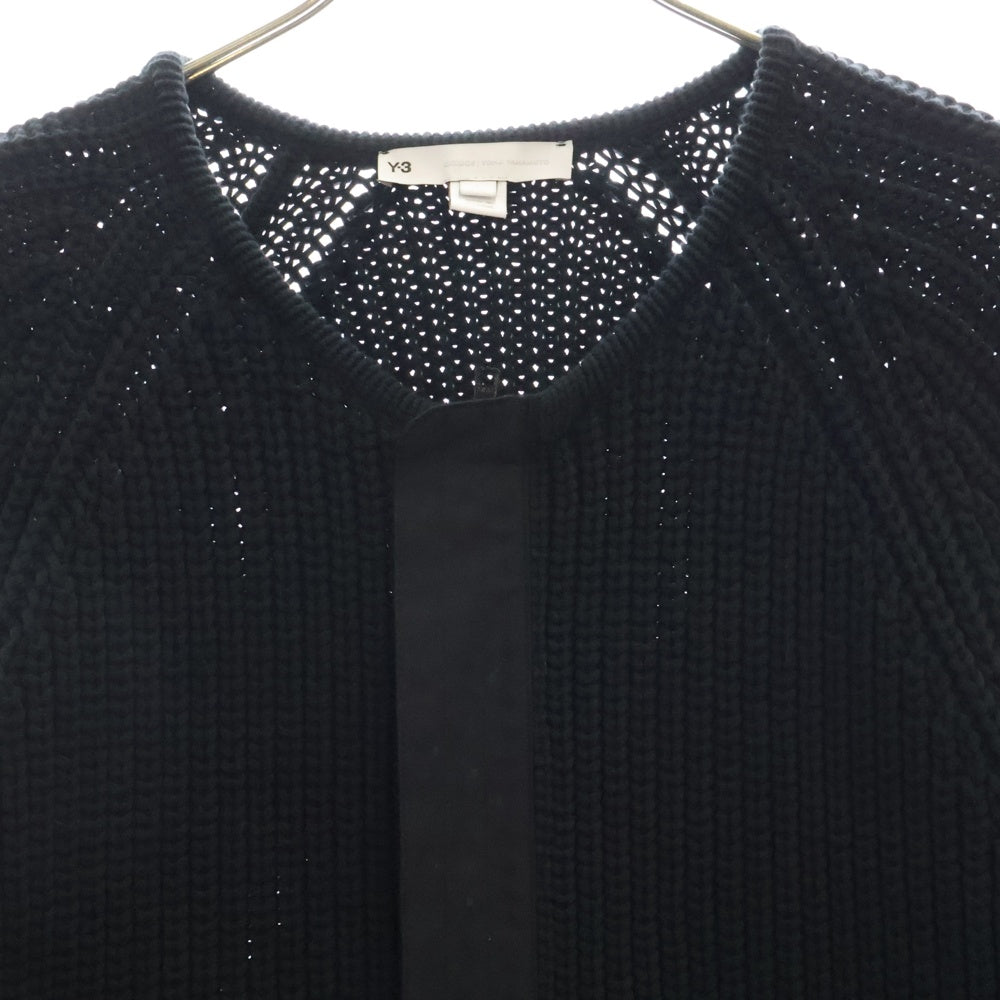 Y-3(ワイスリー) KNITTED FULL-ZIP SWEATER GK4811 ナイロン切替 ジップアップ ニットセーター ジャケット ブラック