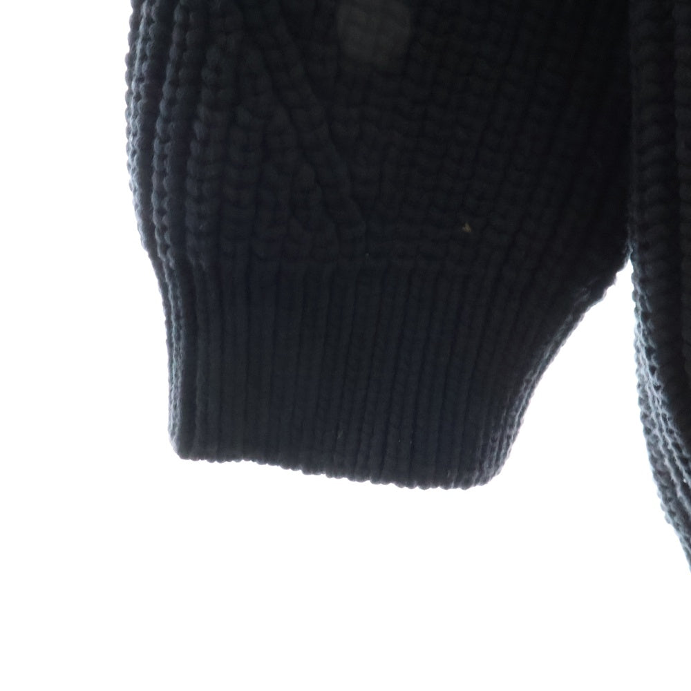 Y-3(ワイスリー) KNITTED FULL-ZIP SWEATER GK4811 ナイロン切替 ジップアップ ニットセーター ジャケット ブラック