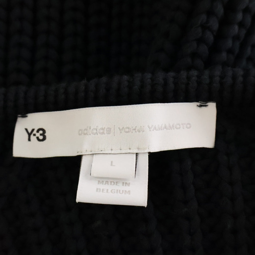 Y-3(ワイスリー) KNITTED FULL-ZIP SWEATER GK4811 ナイロン切替 ジップアップ ニットセーター ジャケット ブラック