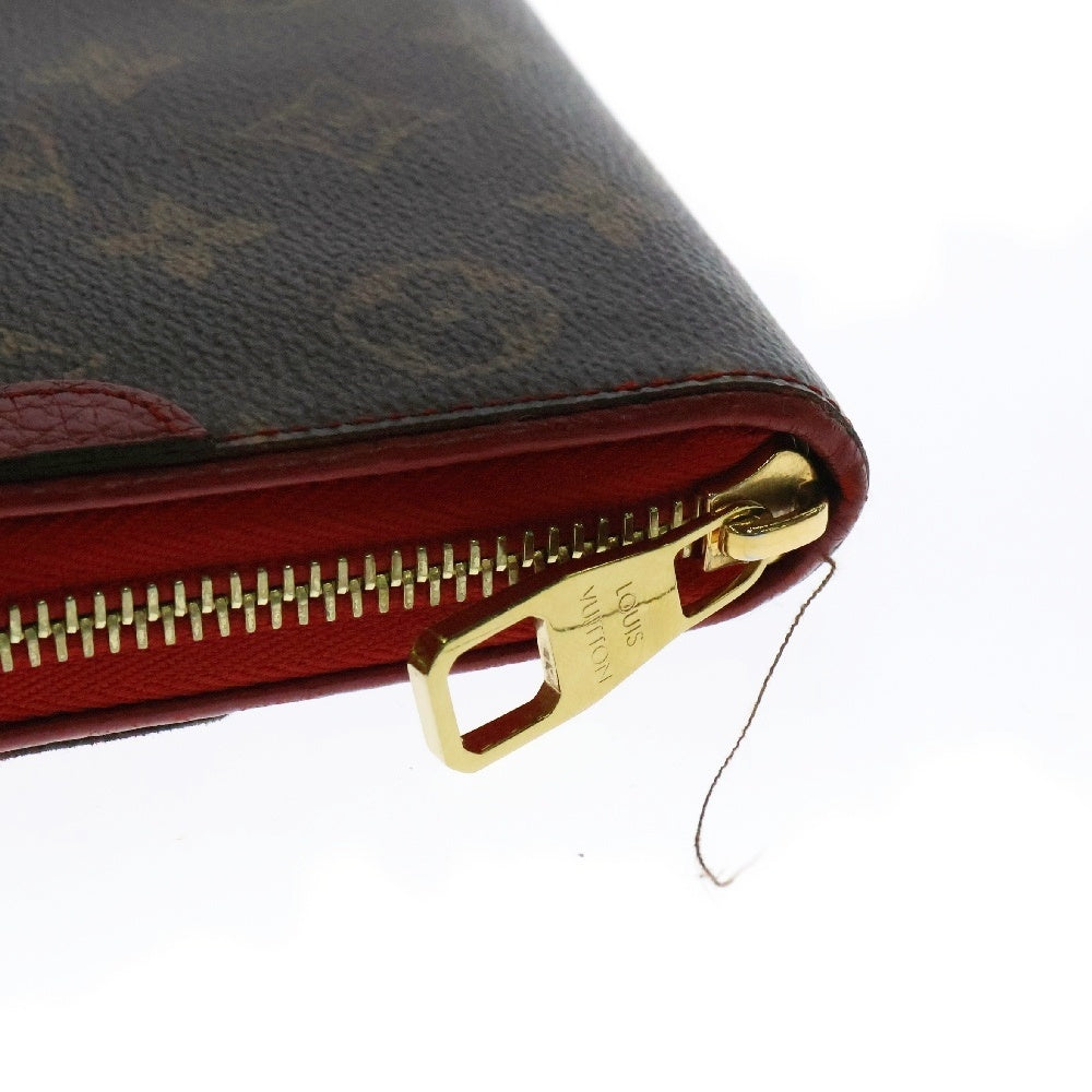 LOUIS VUITTON(ルイヴィトン) モノグラム ジッピー ウォレット レティーロ レザー ウォレット 長財布 ブラウン/レッド レディース M61854