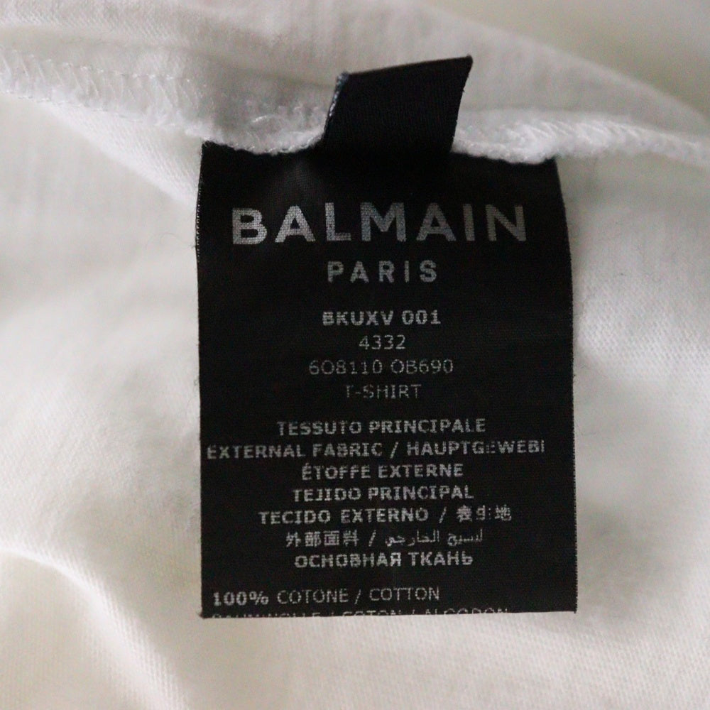 BALMAIN(バルマン) ラメロゴプリント長袖Tシャツ BKUXV 001 ホワイト キッズ