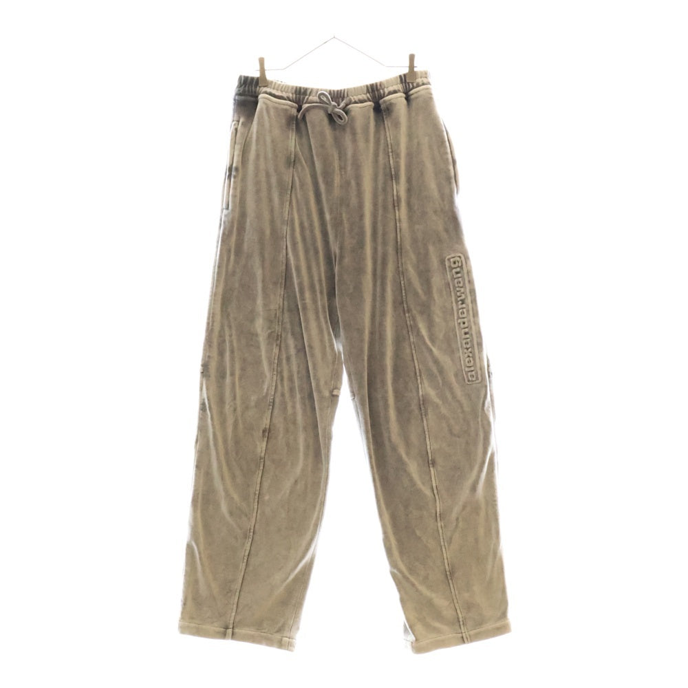 ALEXANDER WANG(アレキサンダーワン) embossed sweatpants 6CC1244025 エンボス ベロアロゴトラックパンツ グレー