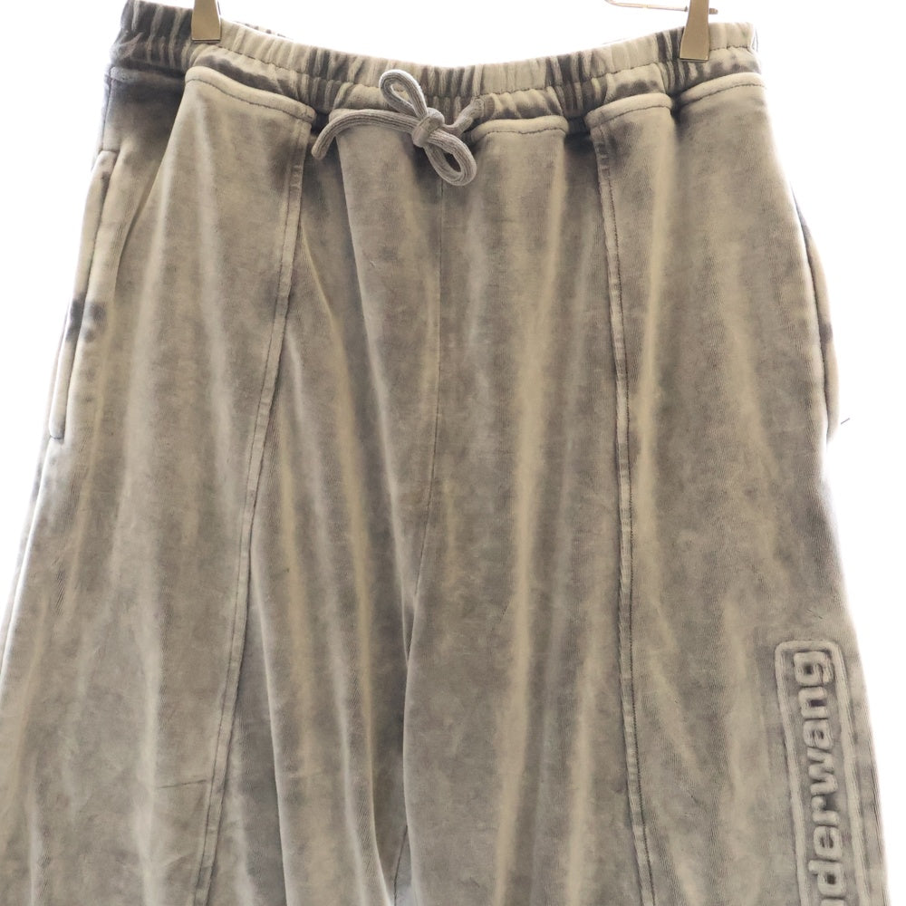 ALEXANDER WANG(アレキサンダーワン) embossed sweatpants 6CC1244025 エンボス ベロアロゴトラックパンツ グレー