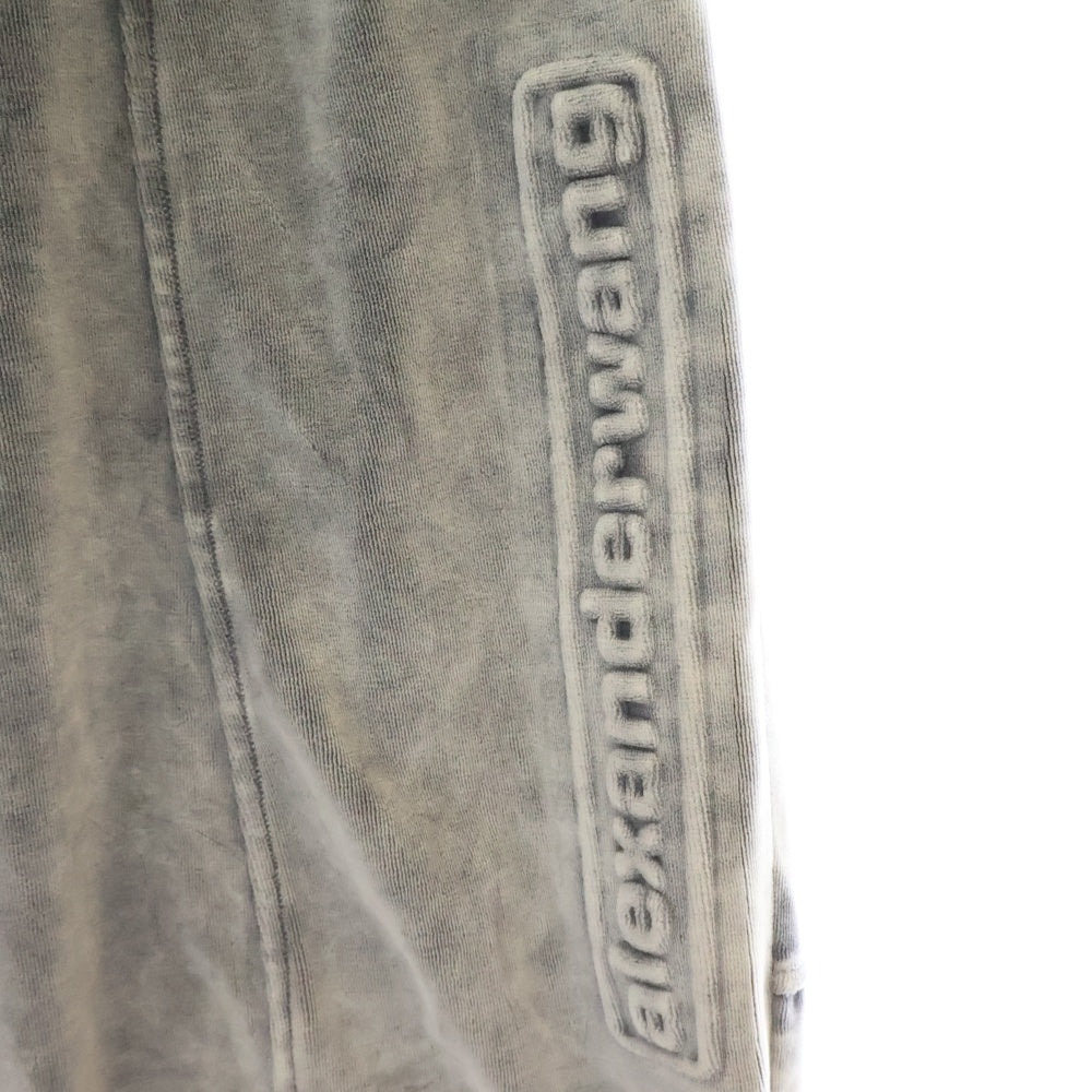 ALEXANDER WANG(アレキサンダーワン) embossed sweatpants 6CC1244025 エンボス ベロアロゴトラックパンツ グレー