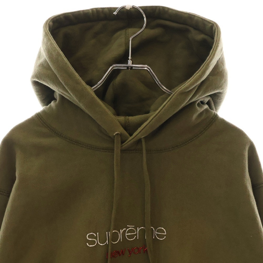 SUPREME(シュプリーム) 16AW Chrome Classic Logo Hooded Sweatshirt クローム クラシックロゴ フーデッドスウェットシャツ プルオーバー パーカー フーディ カーキ