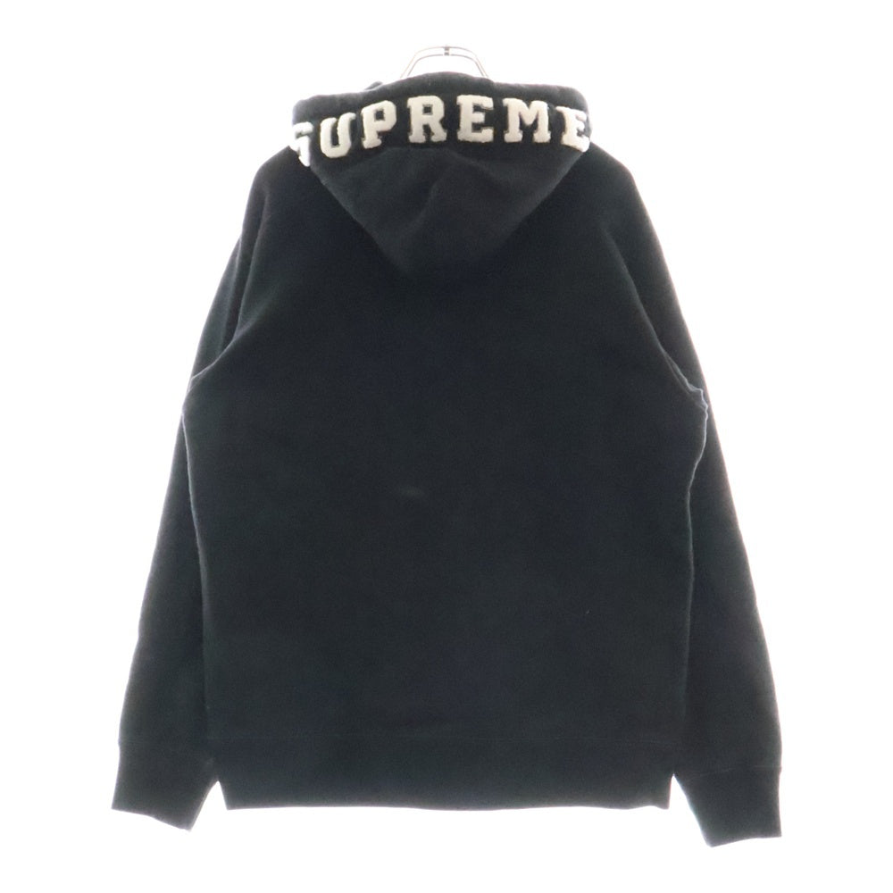 SUPREME(シュプリーム) 18AW Paneled Hooded Sweatshirt フードロゴ スウェット プルオーバーパーカー フーディ ブラック