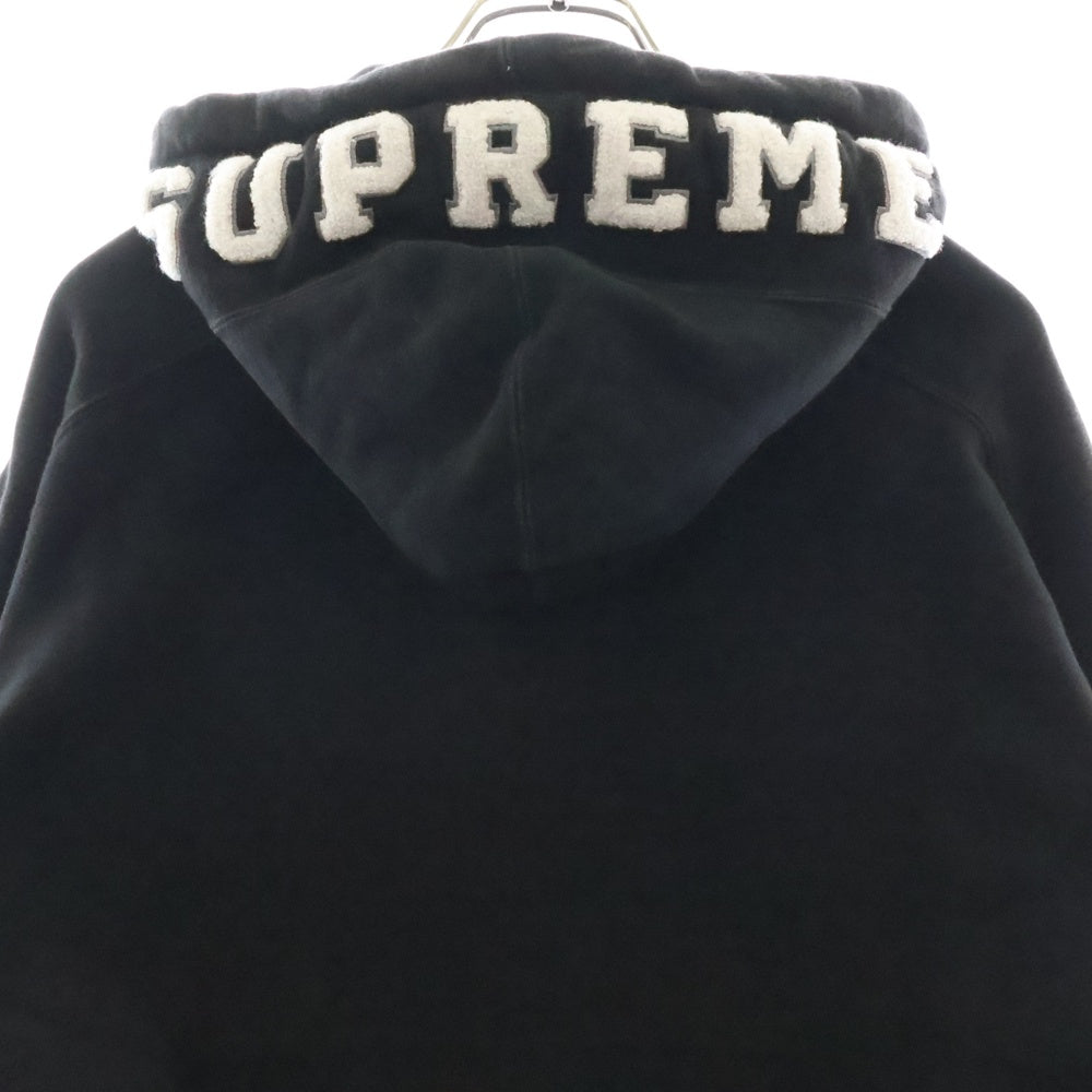 SUPREME(シュプリーム) 18AW Paneled Hooded Sweatshirt フードロゴ スウェット プルオーバーパーカー フーディ ブラック