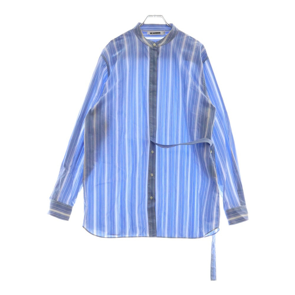 JIL SANDER(ジルサンダー) 20SS ストライプ スタンドカラー長袖シャツ ブルー/ホワイト JSPO602505