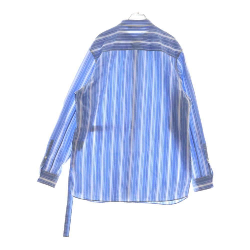 JIL SANDER(ジルサンダー) 20SS ストライプ スタンドカラー長袖シャツ ブルー/ホワイト JSPO602505