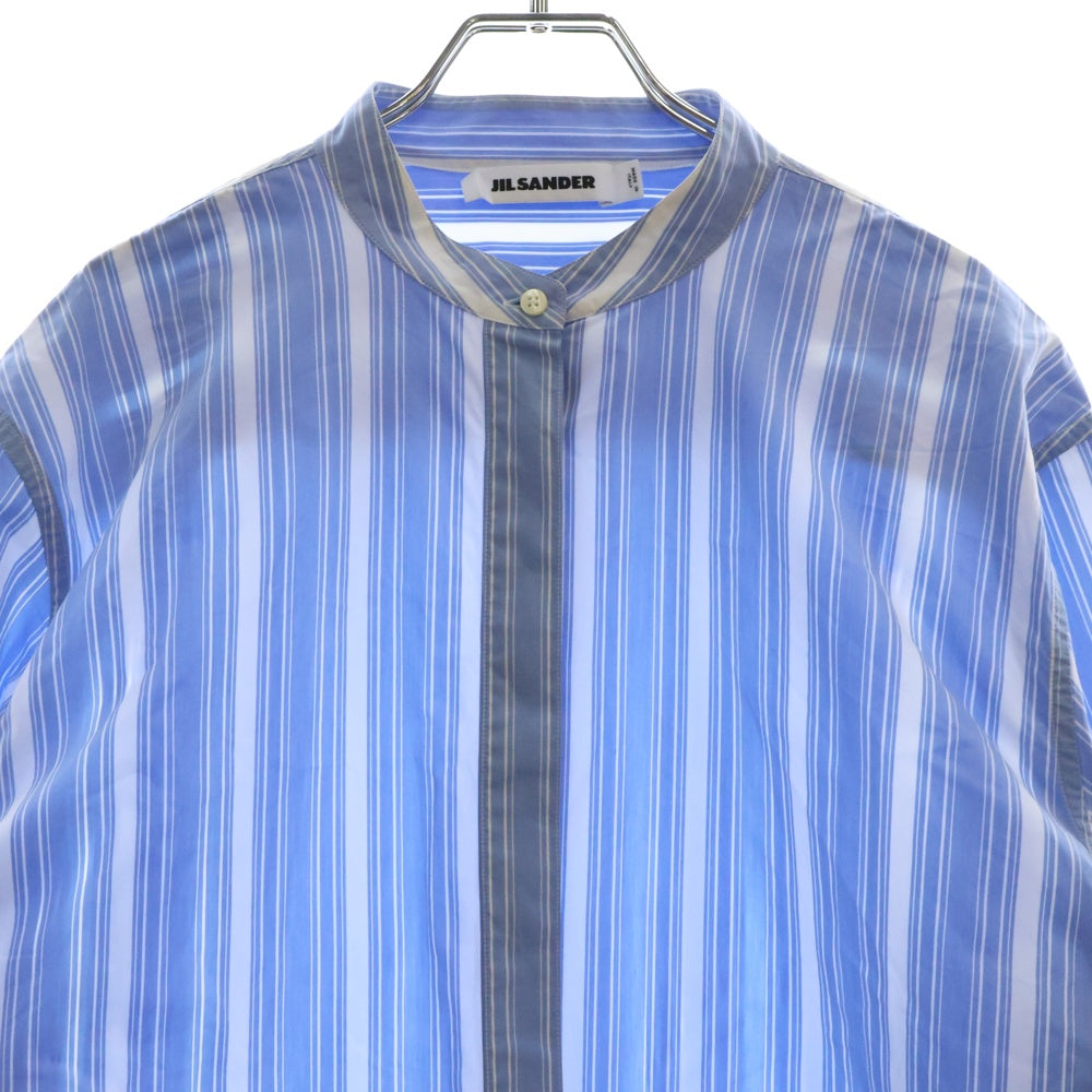 JIL SANDER(ジルサンダー) 20SS ストライプ スタンドカラー長袖シャツ ブルー/ホワイト JSPO602505