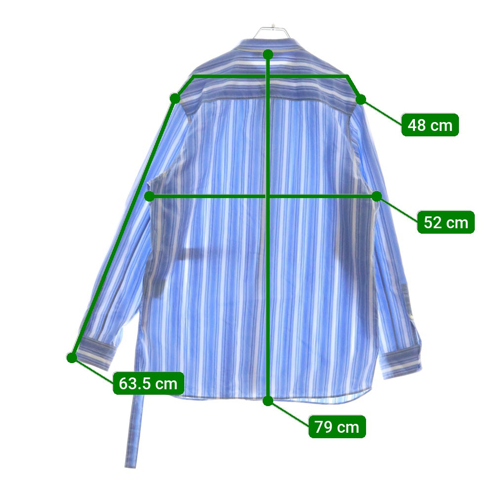 JIL SANDER(ジルサンダー) 20SS ストライプ スタンドカラー長袖シャツ ブルー/ホワイト JSPO602505
