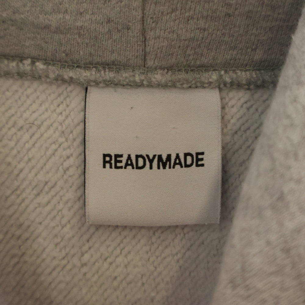 READY MADE(レディメイド) 24AW BIG HOODIE LOGO RE-CO-GY-00-00-285 ロゴ刺繍フーディ プルオーバースウェットパーカー グレー