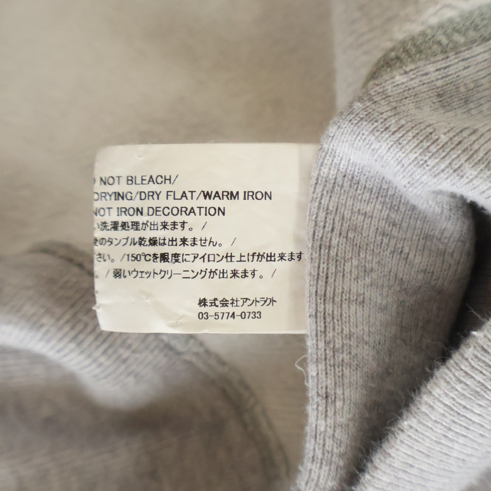 READY MADE(レディメイド) 24AW BIG HOODIE LOGO RE-CO-GY-00-00-285 ロゴ刺繍フーディ プルオーバースウェットパーカー グレー